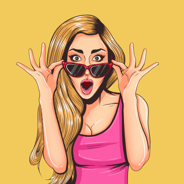 Девушка в шоке поп арт
