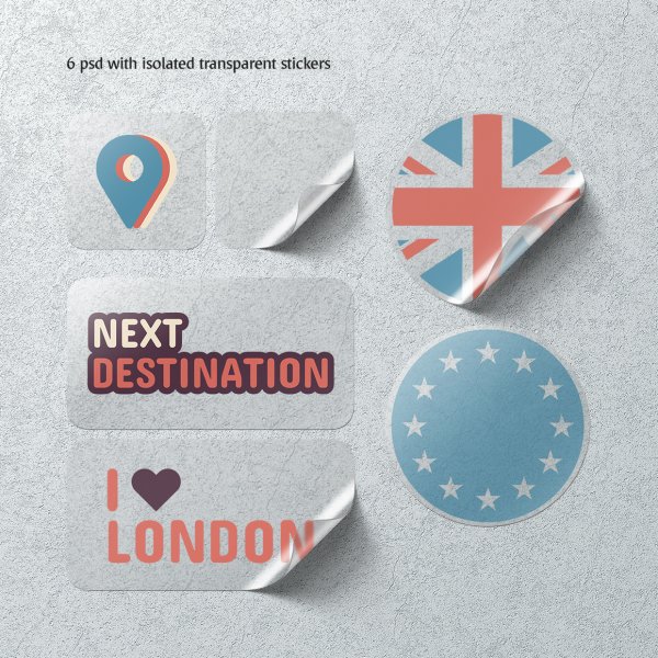 Объемные наклейки мокап