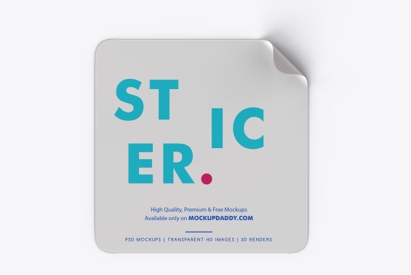 Мокап наклеек квадратных