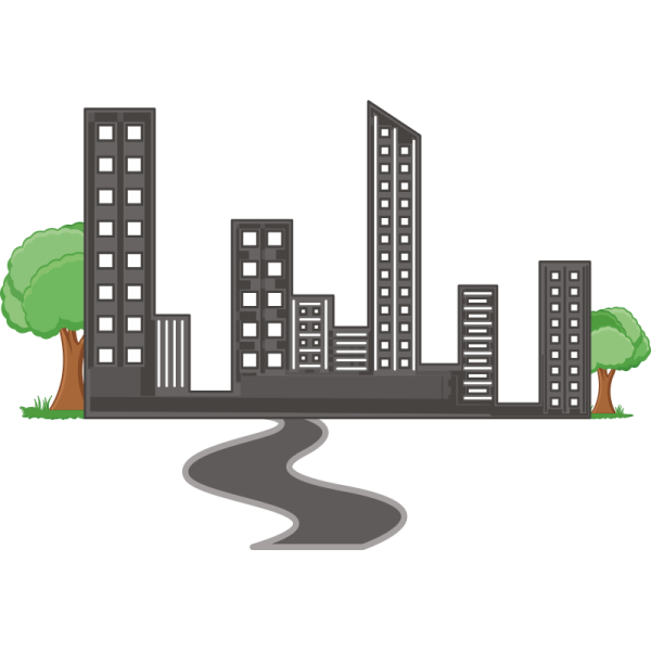 Силуэт городских домов