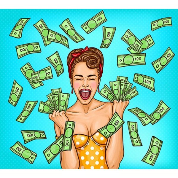 Мультяшная пачка долларов