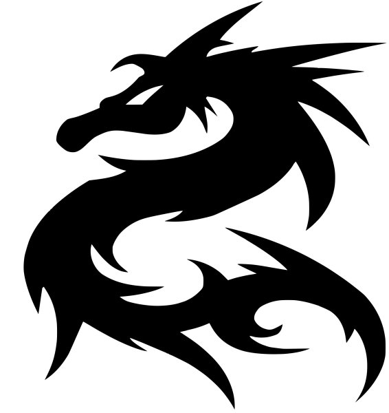 Дракон черно белый