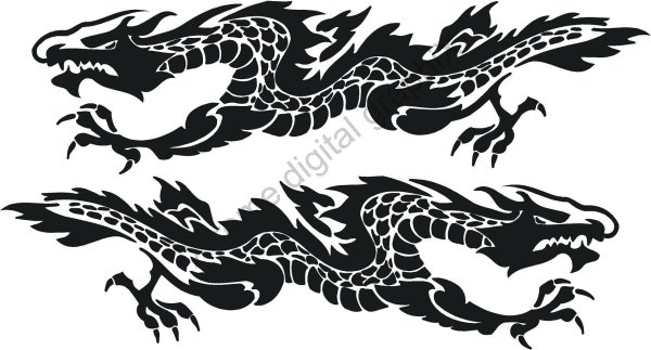 Трафарет для стен дракон