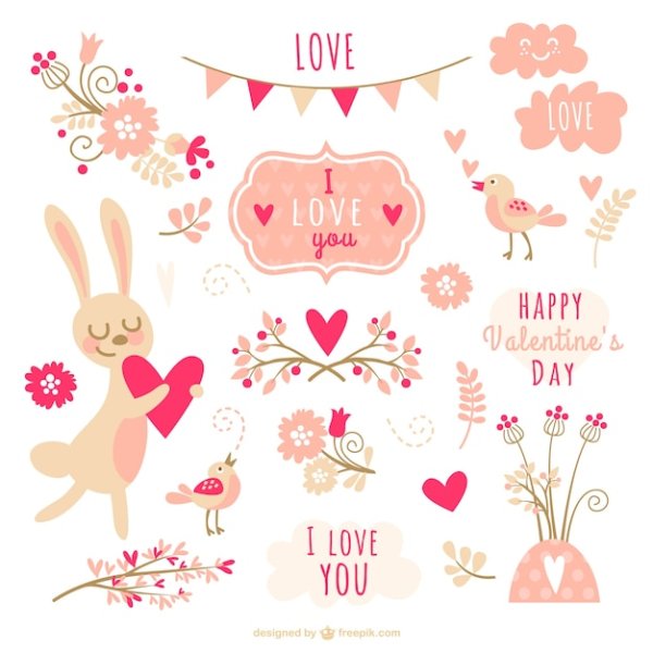 Наклейки на день Святого Валентина