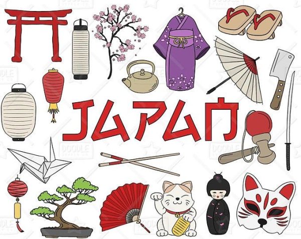 Японские наклейки вектор