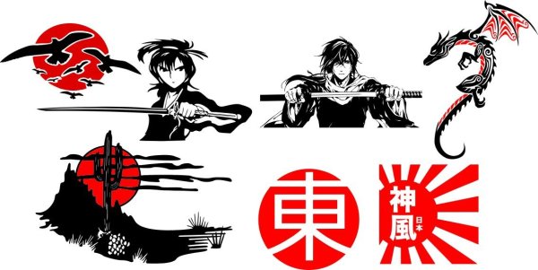 Наклейки в японском стиле