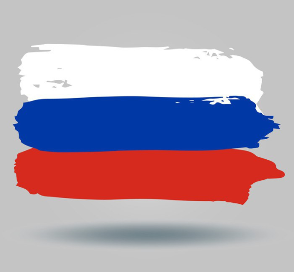 Российский флаг красками