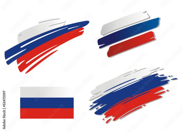 Российский флаг красками