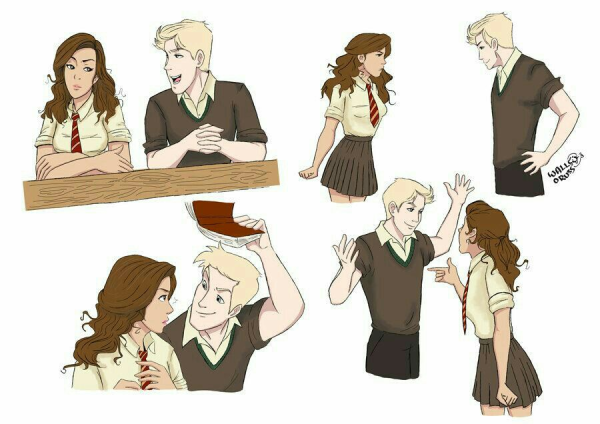 Драко Малфой и Гермиона Грейнджер комиксы