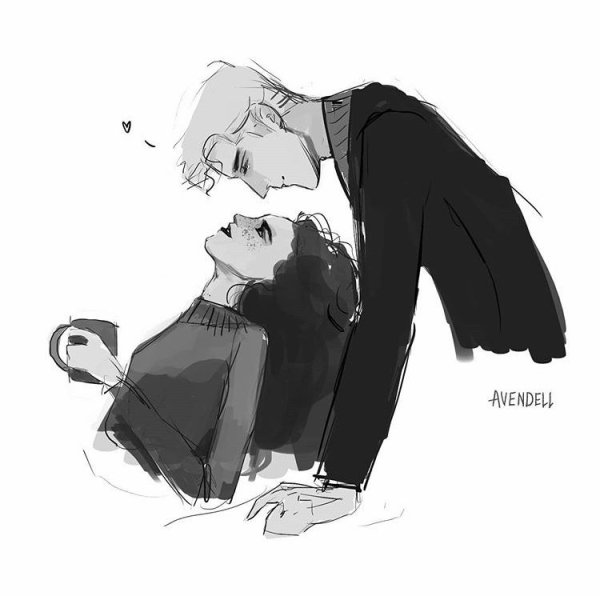 Драко Малфой арты Чиби Гермиона Грейнджер