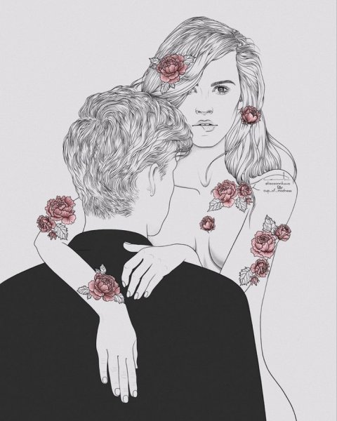 Гарри Поттер аниме Драко и Гермиона