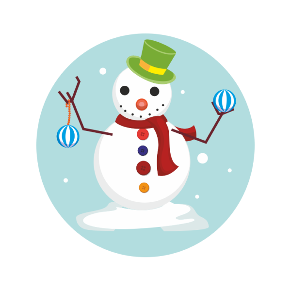 Стикеры Снеговики новогодние