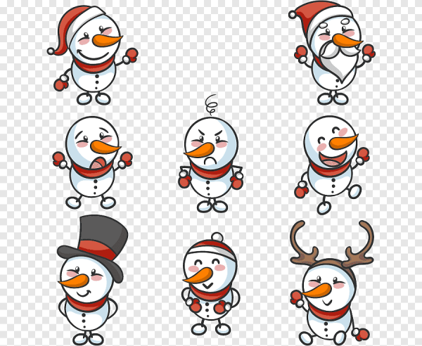 Смешные мордочки снеговиков