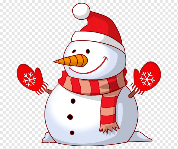 Снеговик на прозрачном фоне