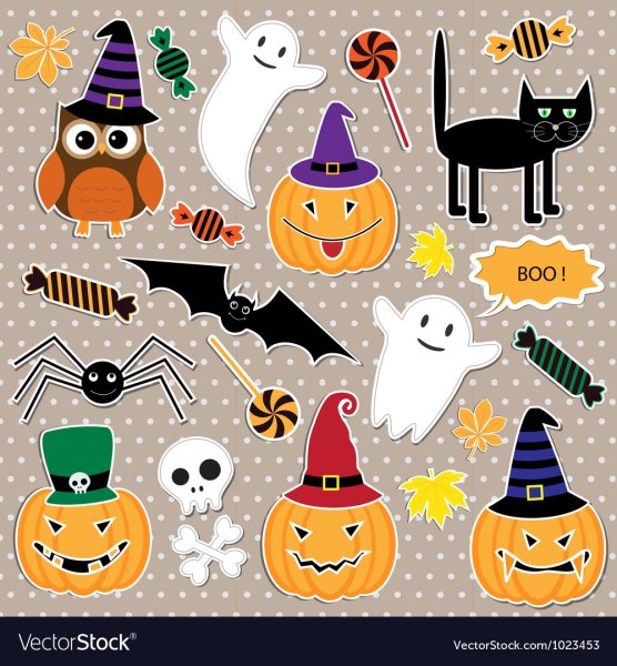 Хэллоуинские рисунки - наклейки