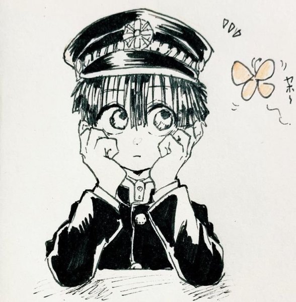 Туалетный мальчик Ханако в черном белом