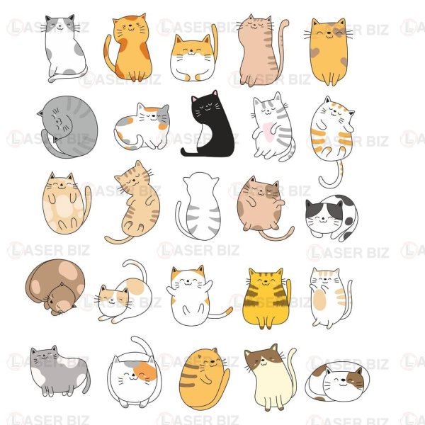 Векторные Стикеры с котами