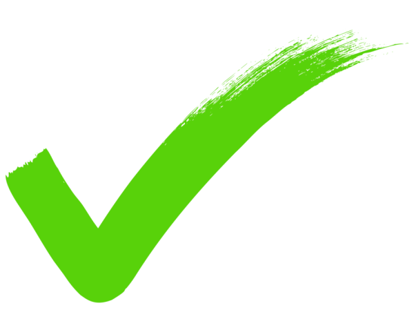 Зеленая галочка на прозрачном фоне