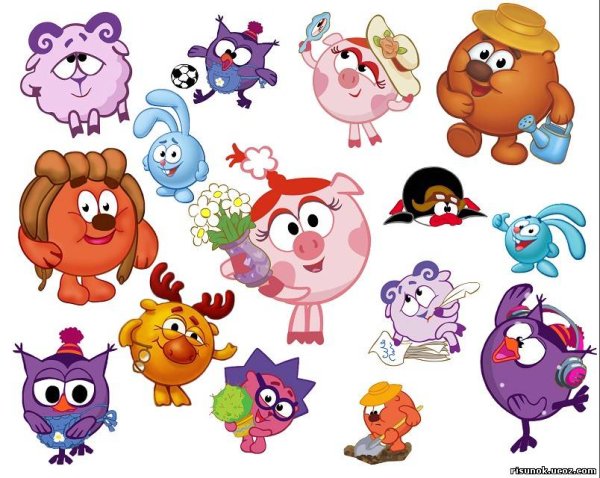 С наклейками Смешарики