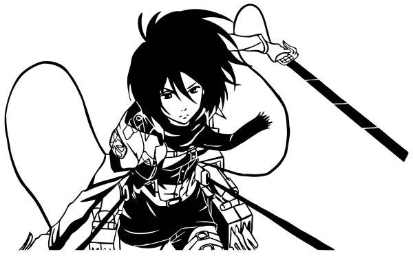 Микаса атака титанов наклейки