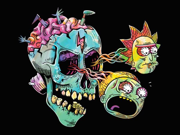 Рик и Морти череп