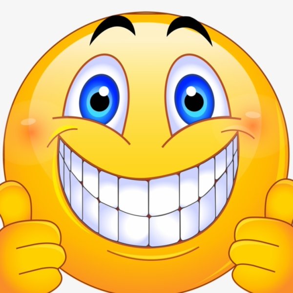 Смайлик с зубами улыбается