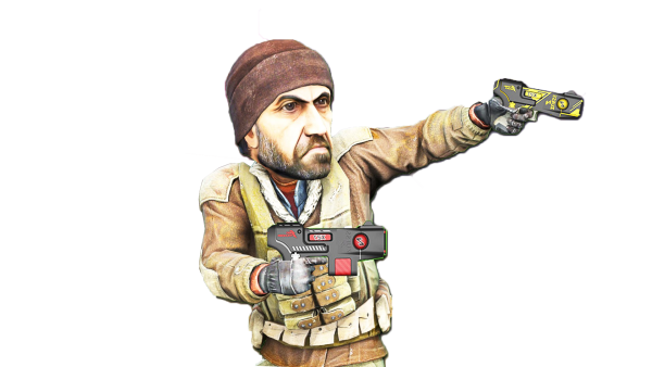 Террорист на прозрачном фоне