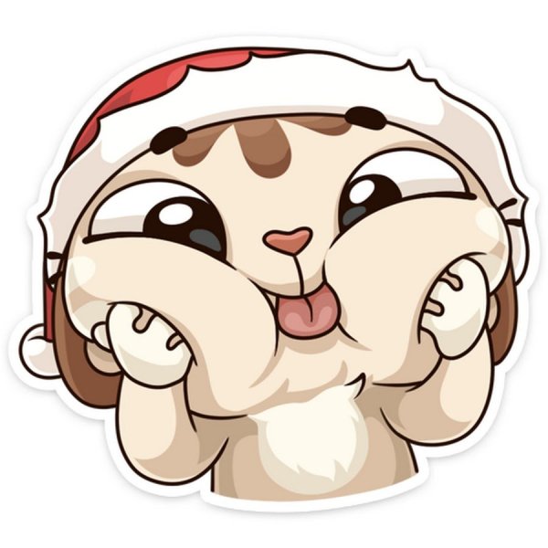 Зимний котик Стикеры ВК