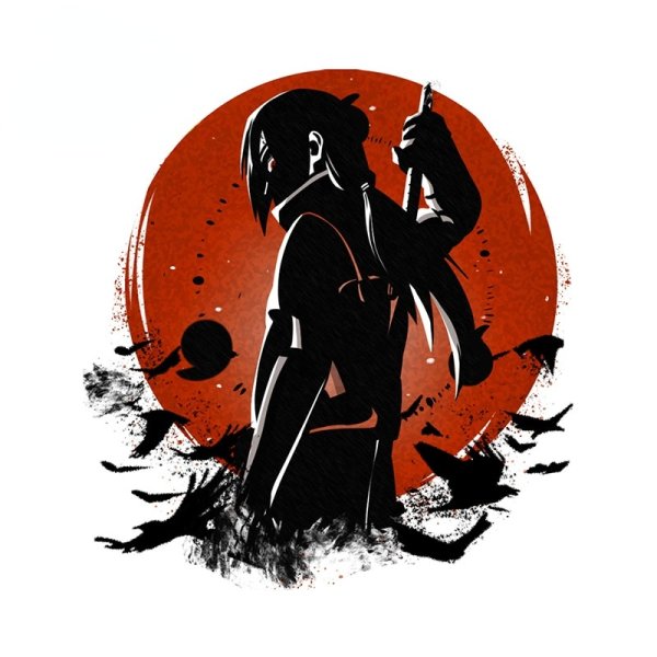 Итачи арт на белом фоне