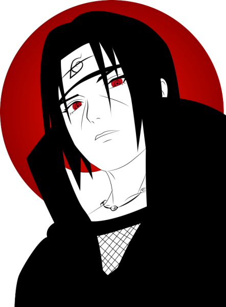 Итачи Учиха черное белое