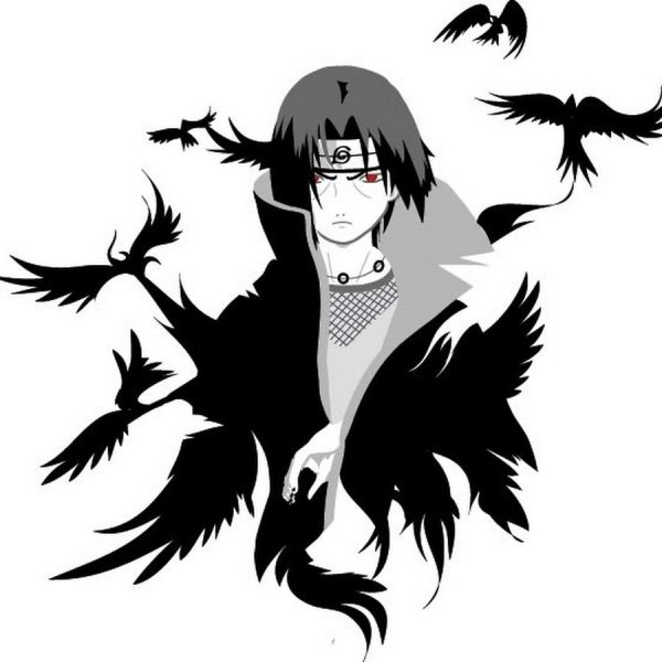 Аниме Наруто чб Итачи