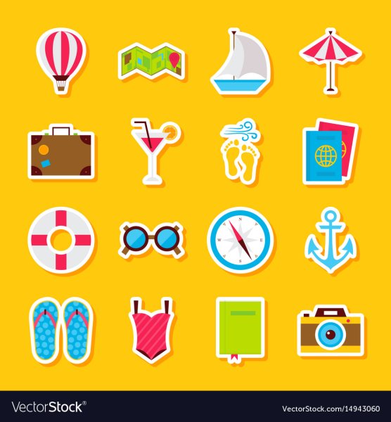 Стикеры в стиле флэт