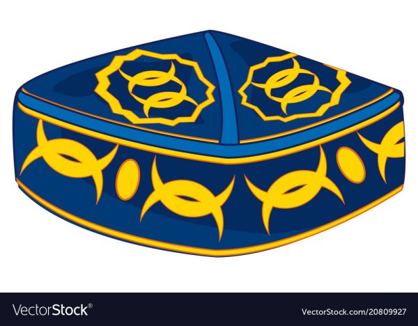 Национальный узор тюбетейки Узбекистана вектор