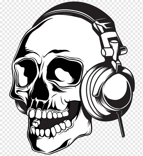 Череп с наушниками