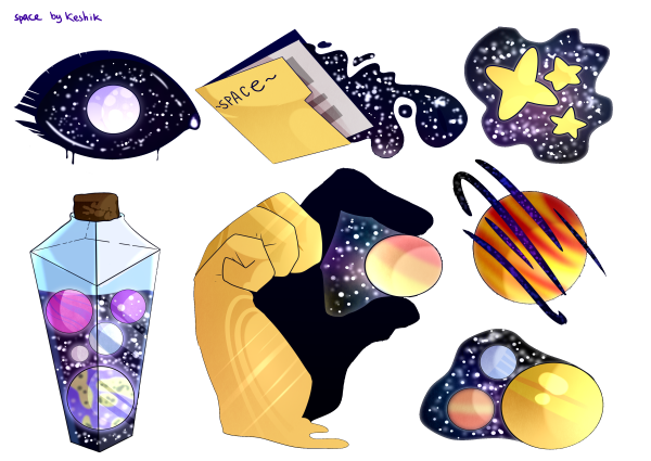 С наклейками синяя