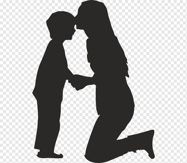 Силуэт матери и ребенка