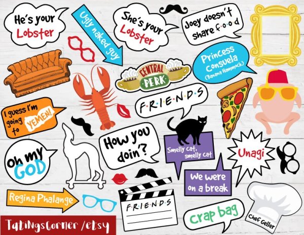 Вечеринка в стиле сериала друзья Стикеры