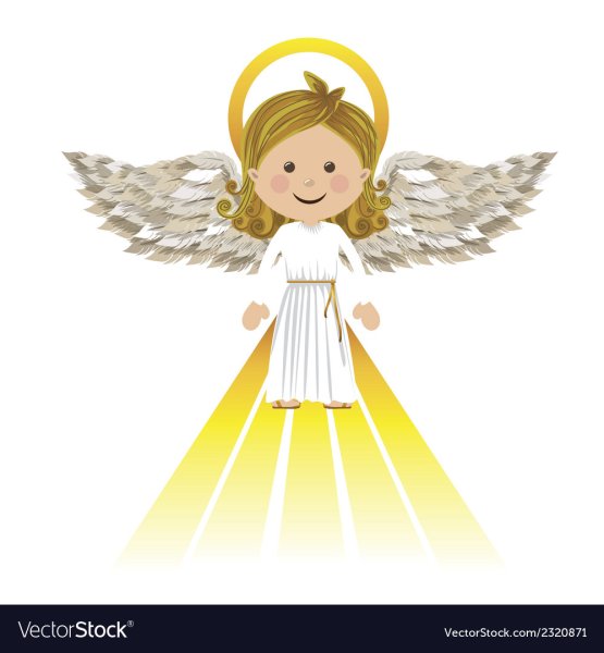 Золотой ангел на белом фоне