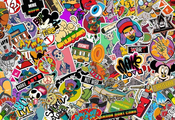 Много наклеек