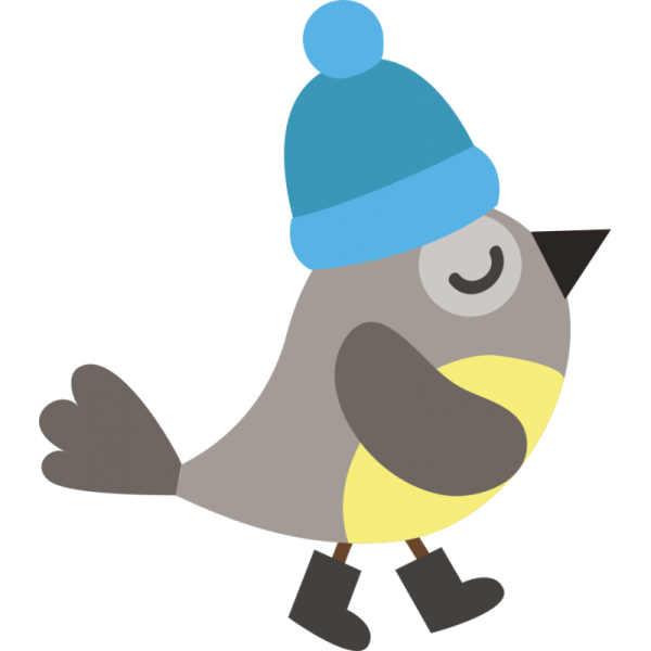 Мультяшная птичка в шапке