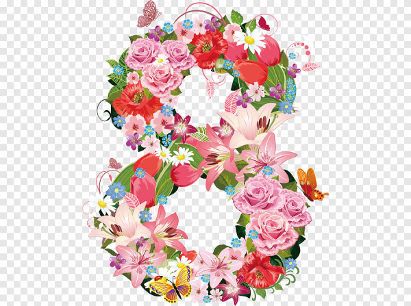 Красивая 8 из цветов