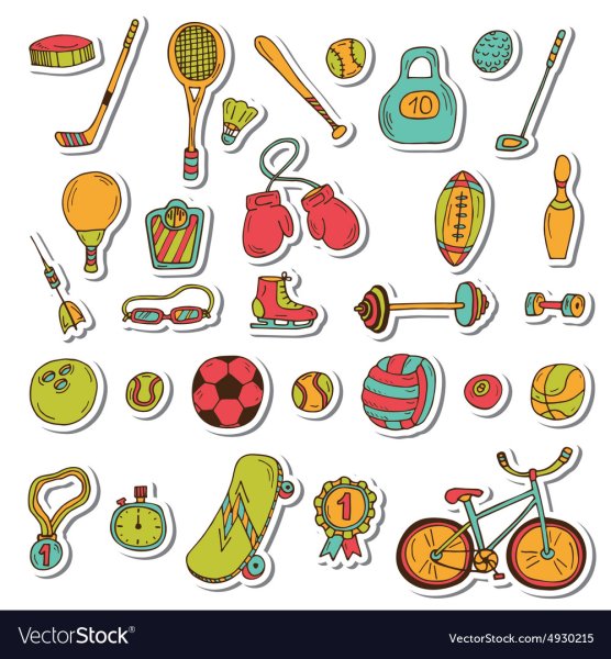 Стикеры предметы для спорта