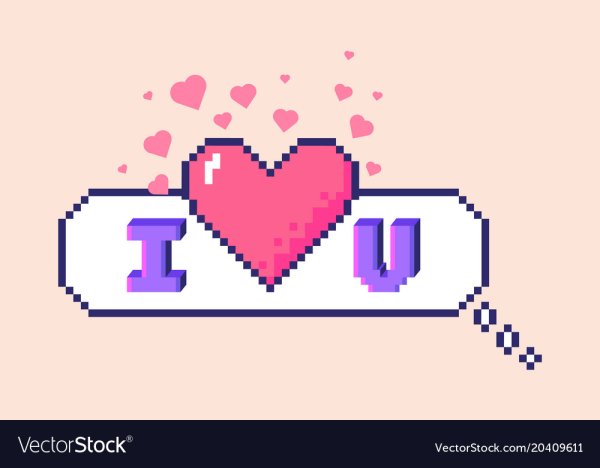 I Love you пиксельная надпись