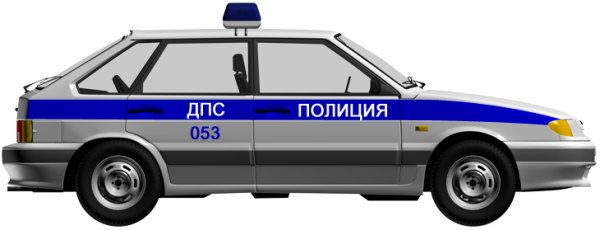 Полицейская машинка Лада 15 вид сбоку