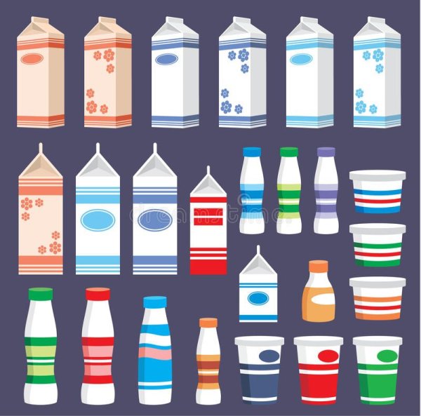 Упаковка молочной продукции вектор