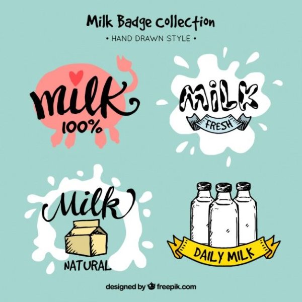 Красивая надпись Milk