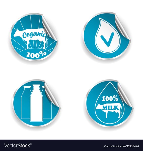 Молочный с наклейкой