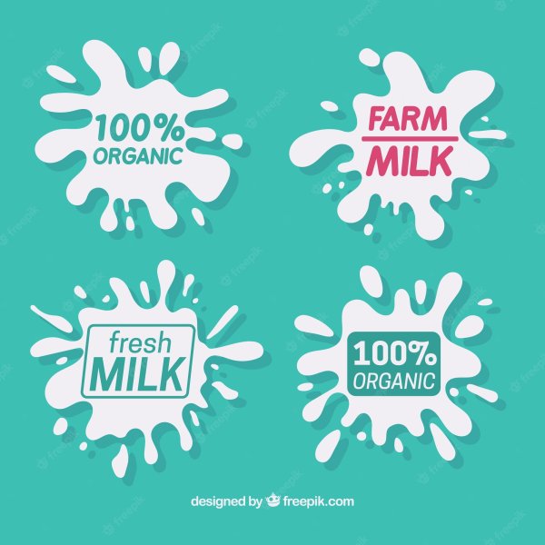 Наклейки молоко