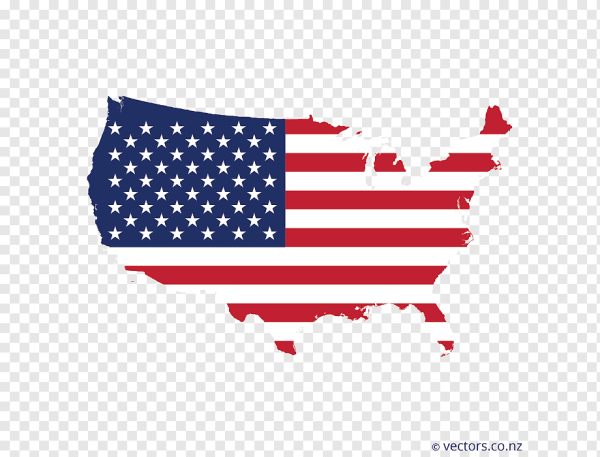 Флаг США на карте США