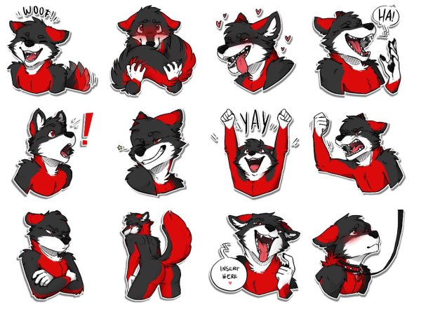 Фурри Стикеры волк